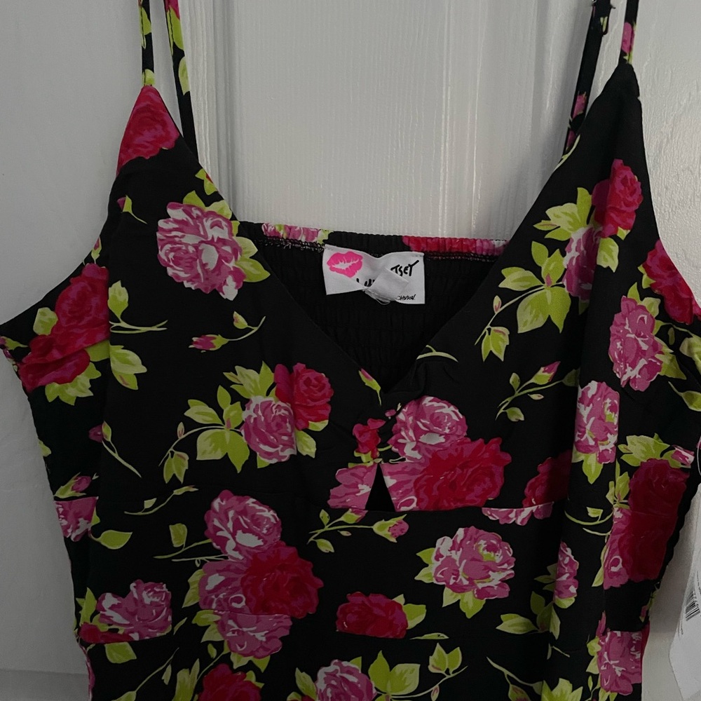 Betsey Johnson Black Floral Midi Dress - Picture 3 of 5